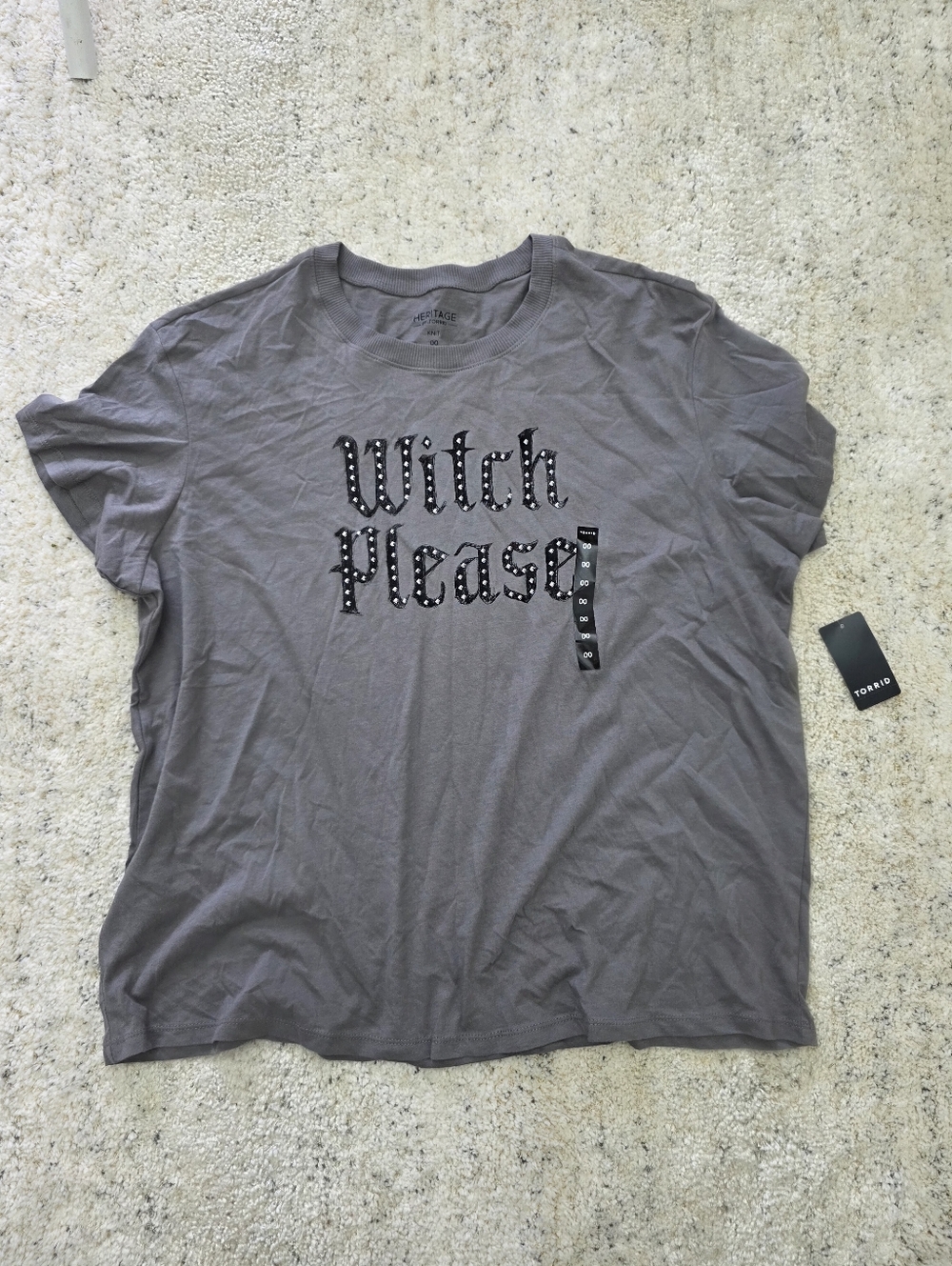 Torrid Graphic Tee "Witch Please" in Gray Size 00 Large